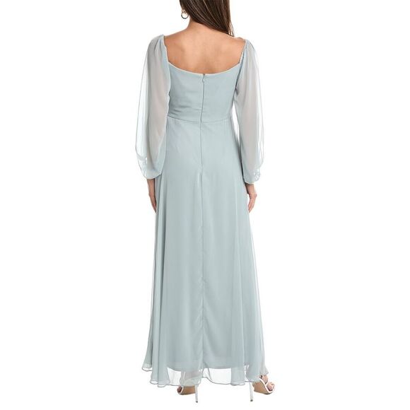 The Dessy Group Womens Dessy Collection Chiffon Gown, Green - Picture 2 of 3